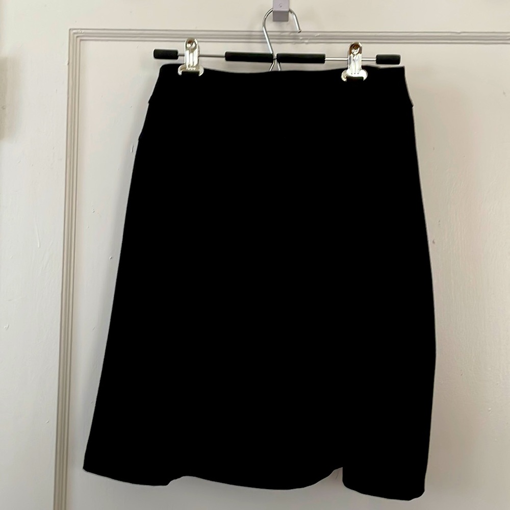 Black A-line suiting skirt